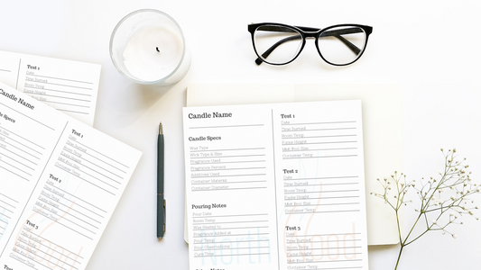 free printable candle testing note sheet