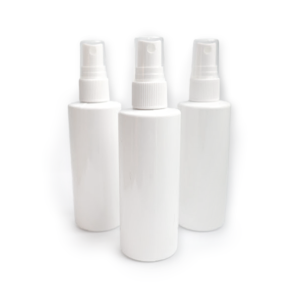 4 oz White Plastic Slim Bottle & Fine Mist Sprayer