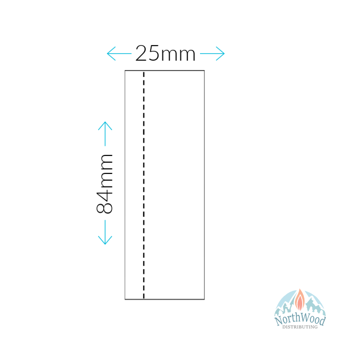25 x 84 mm shrink wrap band for slim lip balm tubes