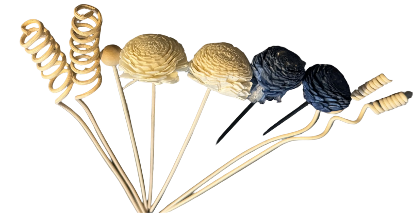 Reed Diffuser Bouquet - Decorative Flower Reed Diffuser Sticks (Blue #3)