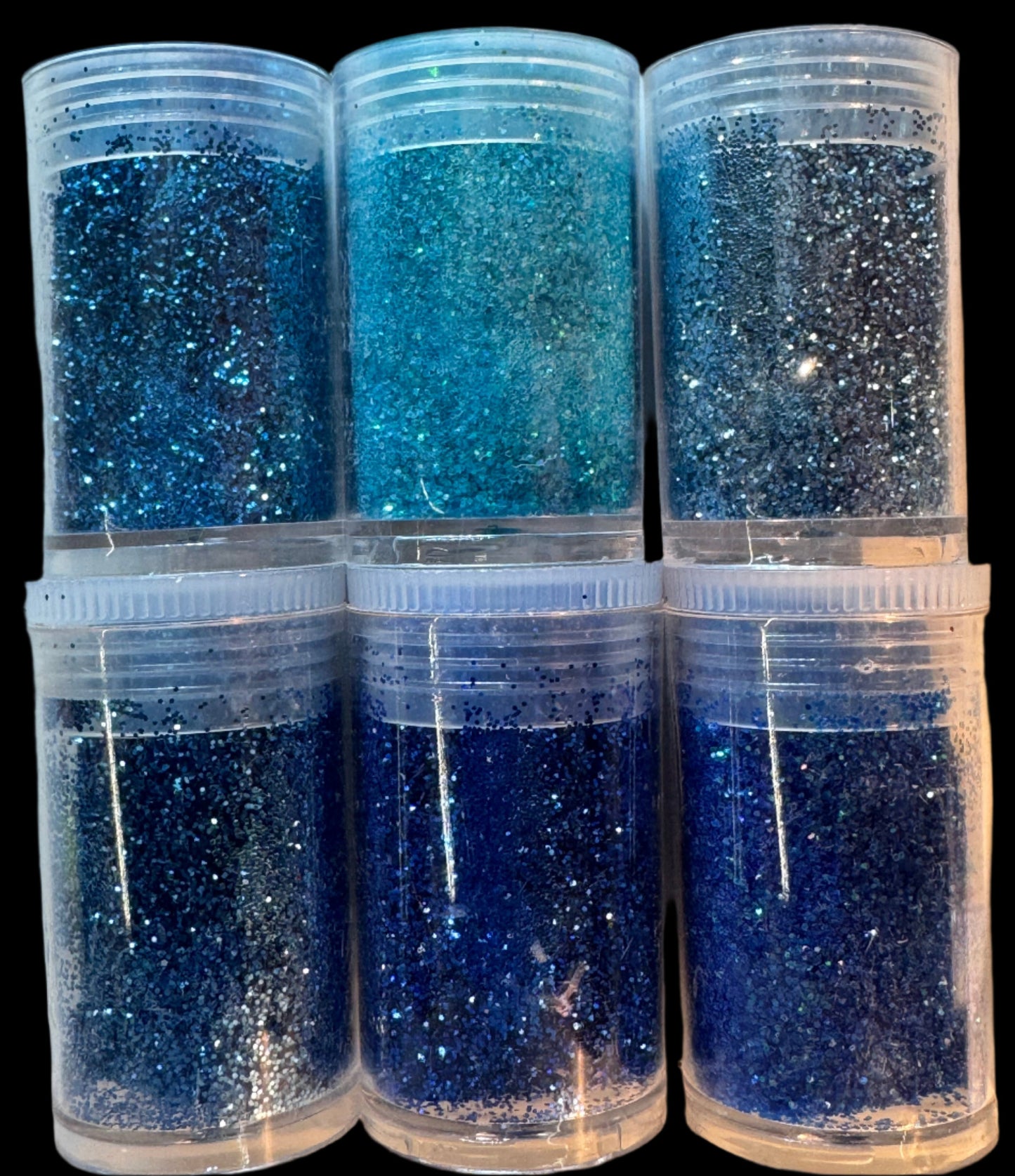 6 Shades of Blue Glitter