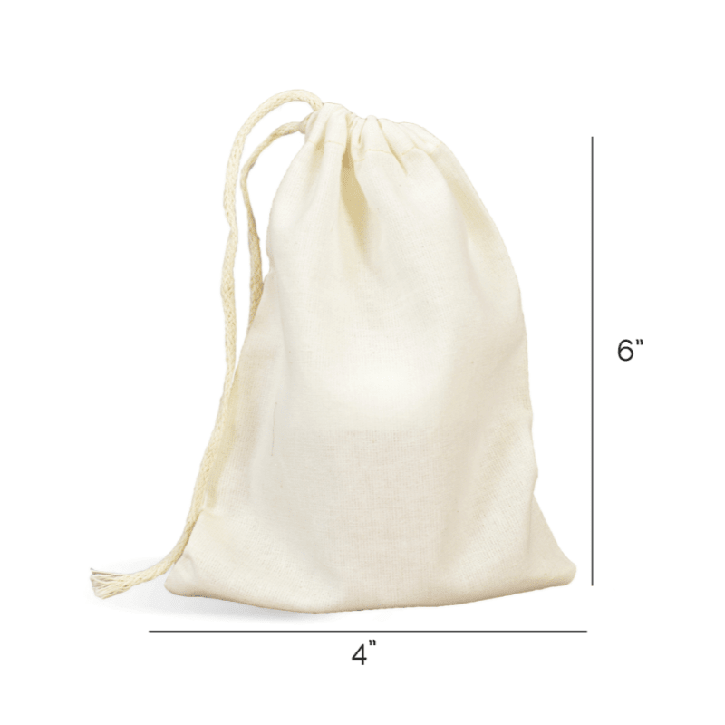 4x6 inch Muslin Bag w/ Drawstring - Made in the USA