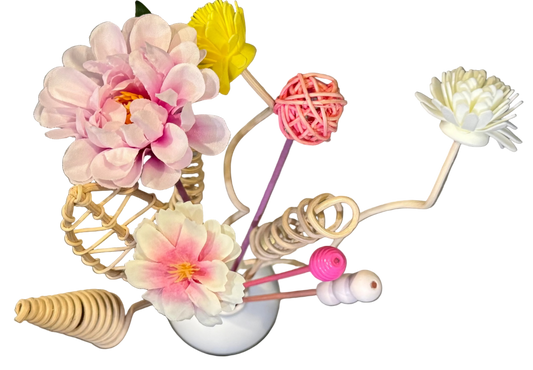 Reed Diffuser Bouquet - Decorative Flower Reed Diffuser Sticks (NW-Pink)