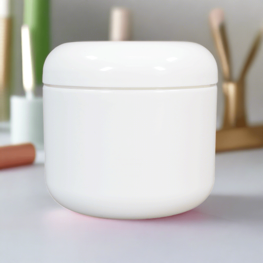 White Cosmetic Jar with Lid - 4oz