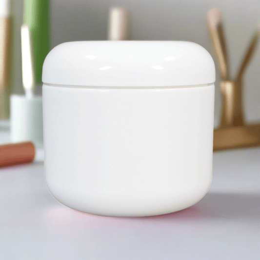 White Cosmetic Jar with Lid - 4oz