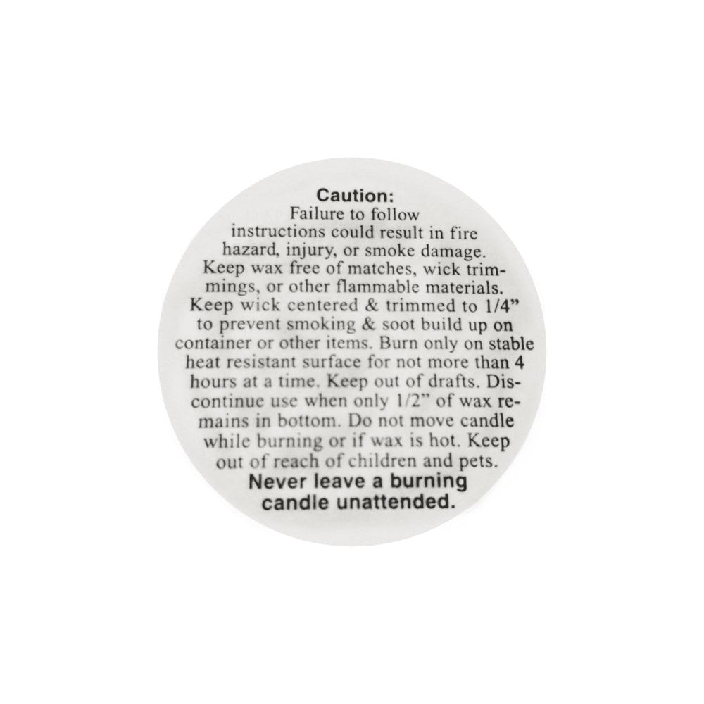 candle warning label