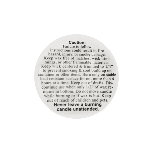 candle warning label