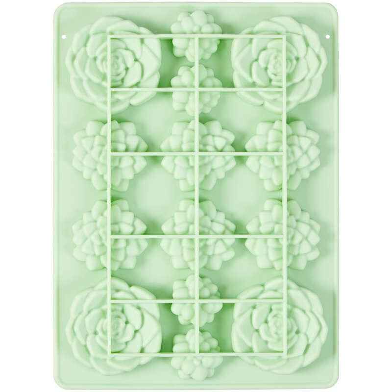 Silicone Soap Mold - Green Succulents