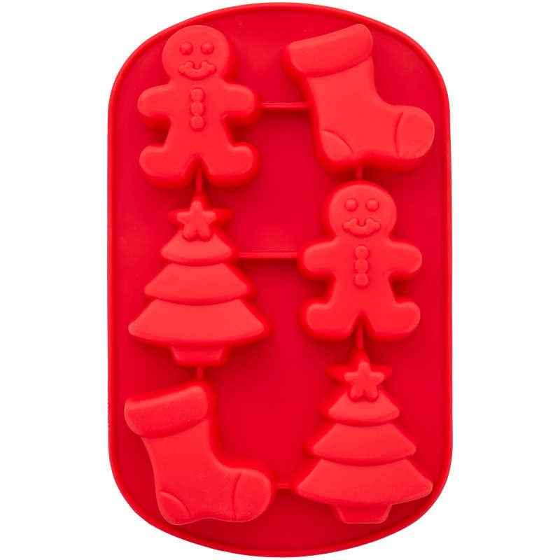 Silicone Soap Mold - Christmas Tree, Gingerbread Man & Stocking