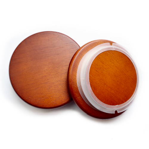 Mahogany Finish Wood Candle Jar Lids