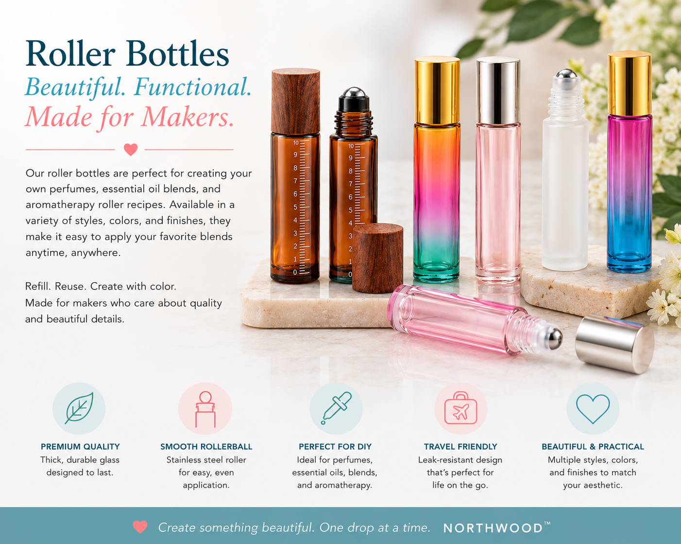 Roller Bottles for oerfume, Essential Oils, and DIY Projects