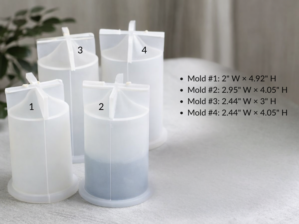 Silicone Candle Mold - Pillar Candles - Tapered Dome Top (4 sizes) - NorthWood Candle & Craft
