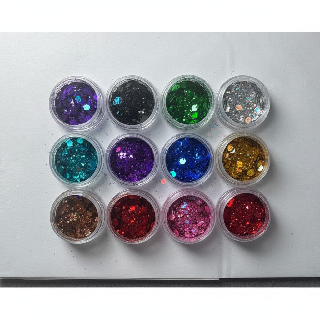 Set of 12 color changing chameleon glitters