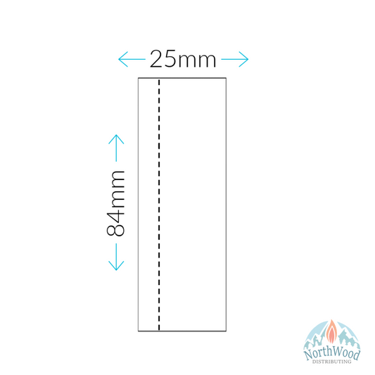 25 x 84 mm shrink wrap band for slim lip balm tubes