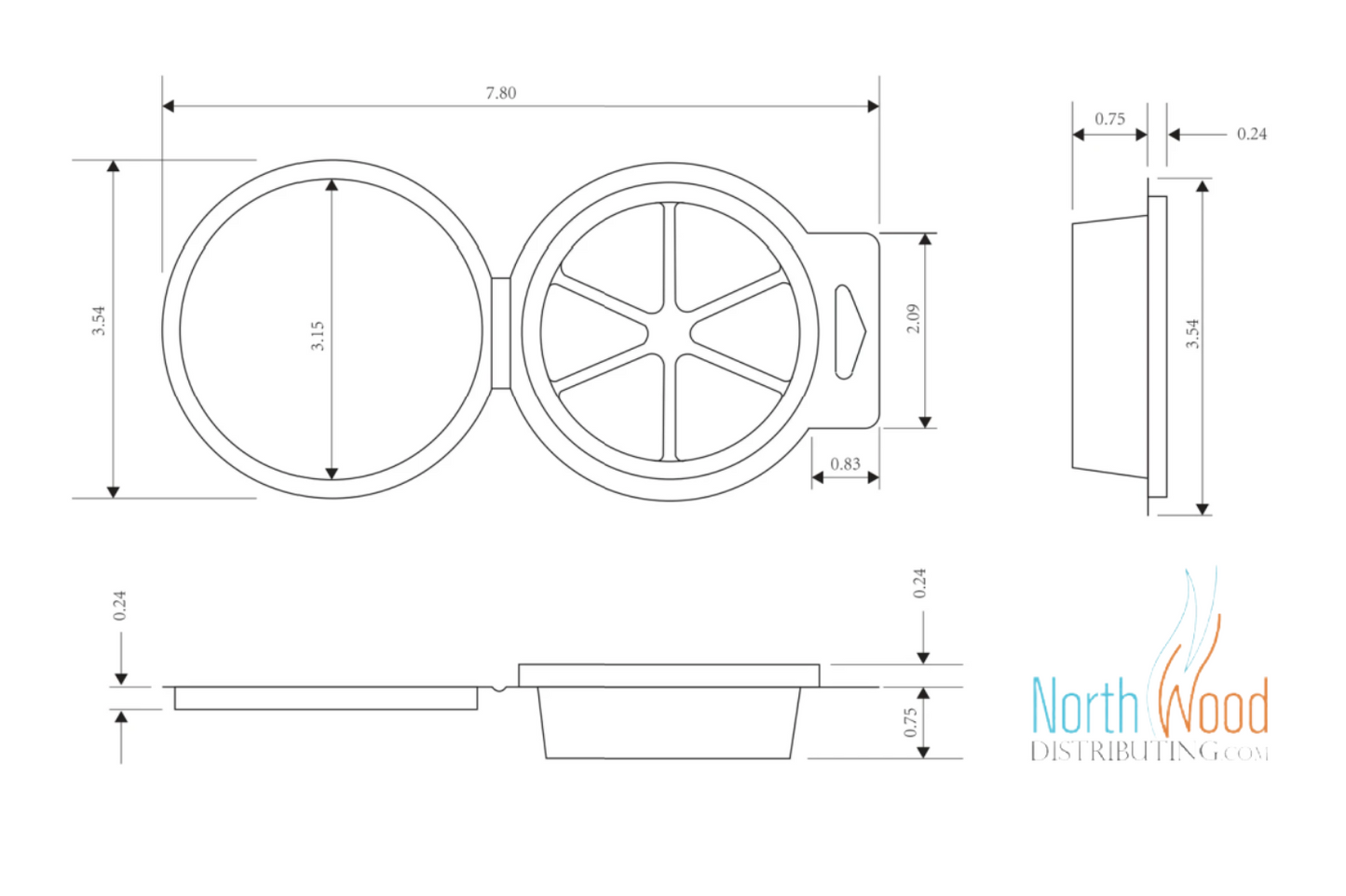 Candle Clamshell Containers - Pie Shaped Tart Mold