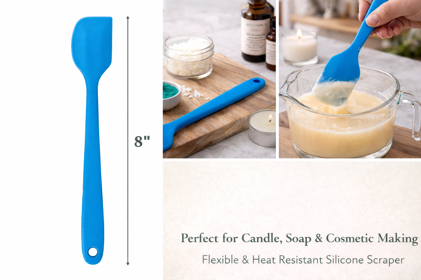 Silicone Mixing Spatula – Heat Resistant, Flexible Scraper for Candle & Soap Making