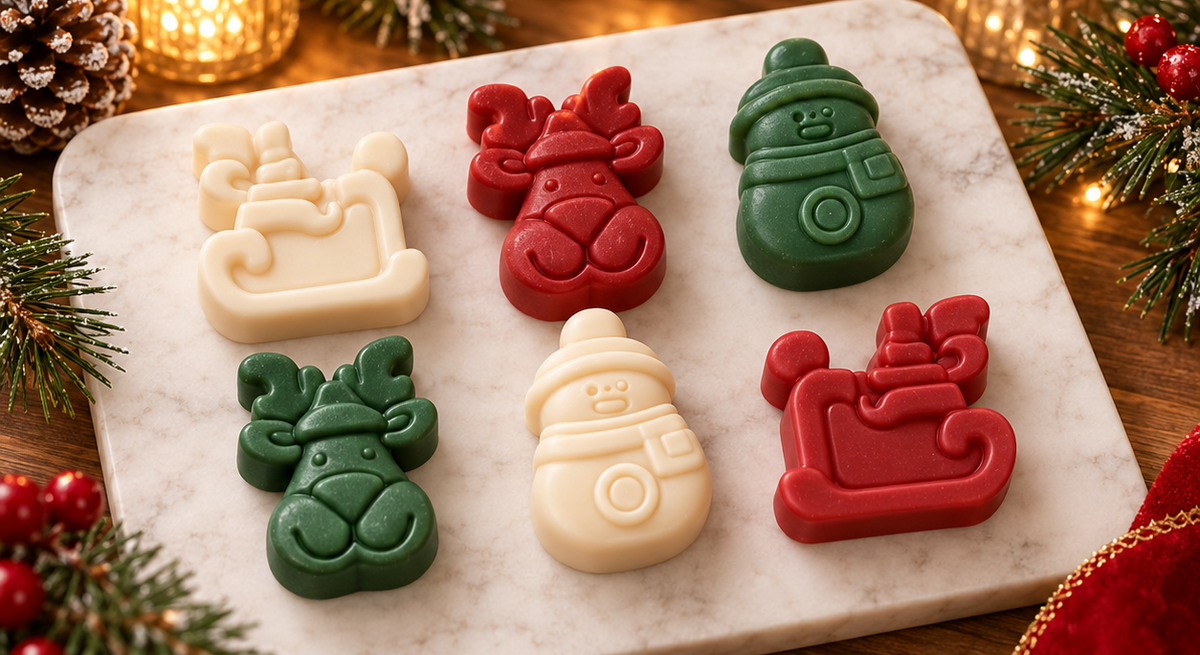 Reindeer, Sleigh & Snowman 6-Cavity Silicone Mold