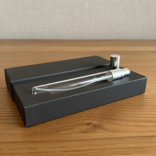 ScentShot Sampler Bottle & Gift Box - 10ml Glass Perfume and Cologne Bottle w/ Silver Cap & Black Box