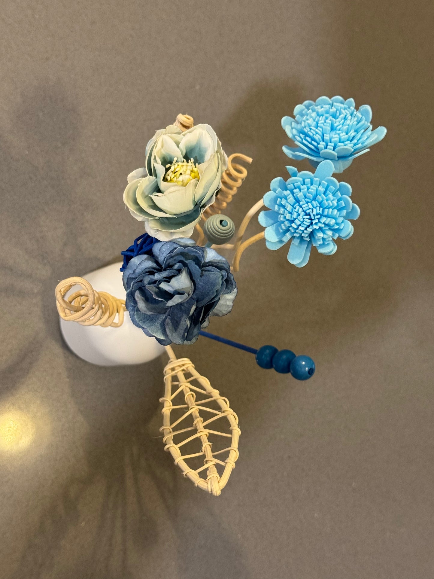 Reed Diffuser Bouquet - Decorative Flower Reed Diffuser Sticks (NW-Blue)