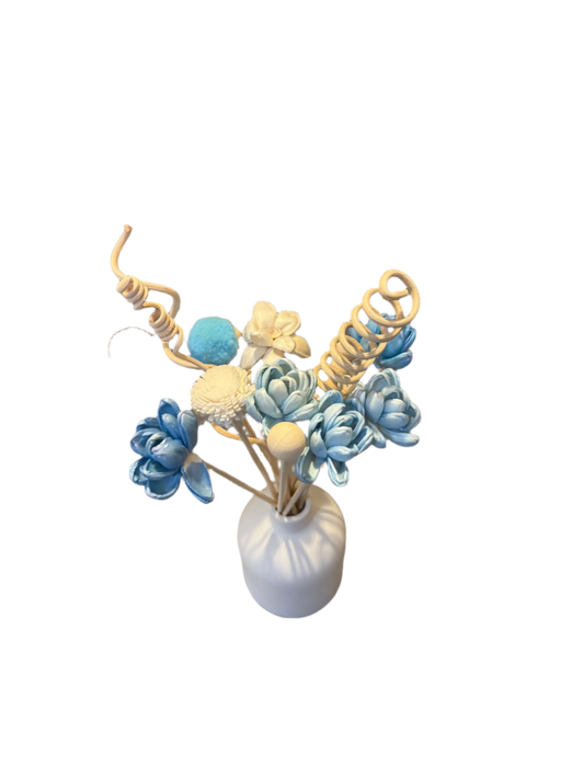 Reed Diffuser Bouquet - Decorative Flower Reed Diffuser Sticks (Blue #1)