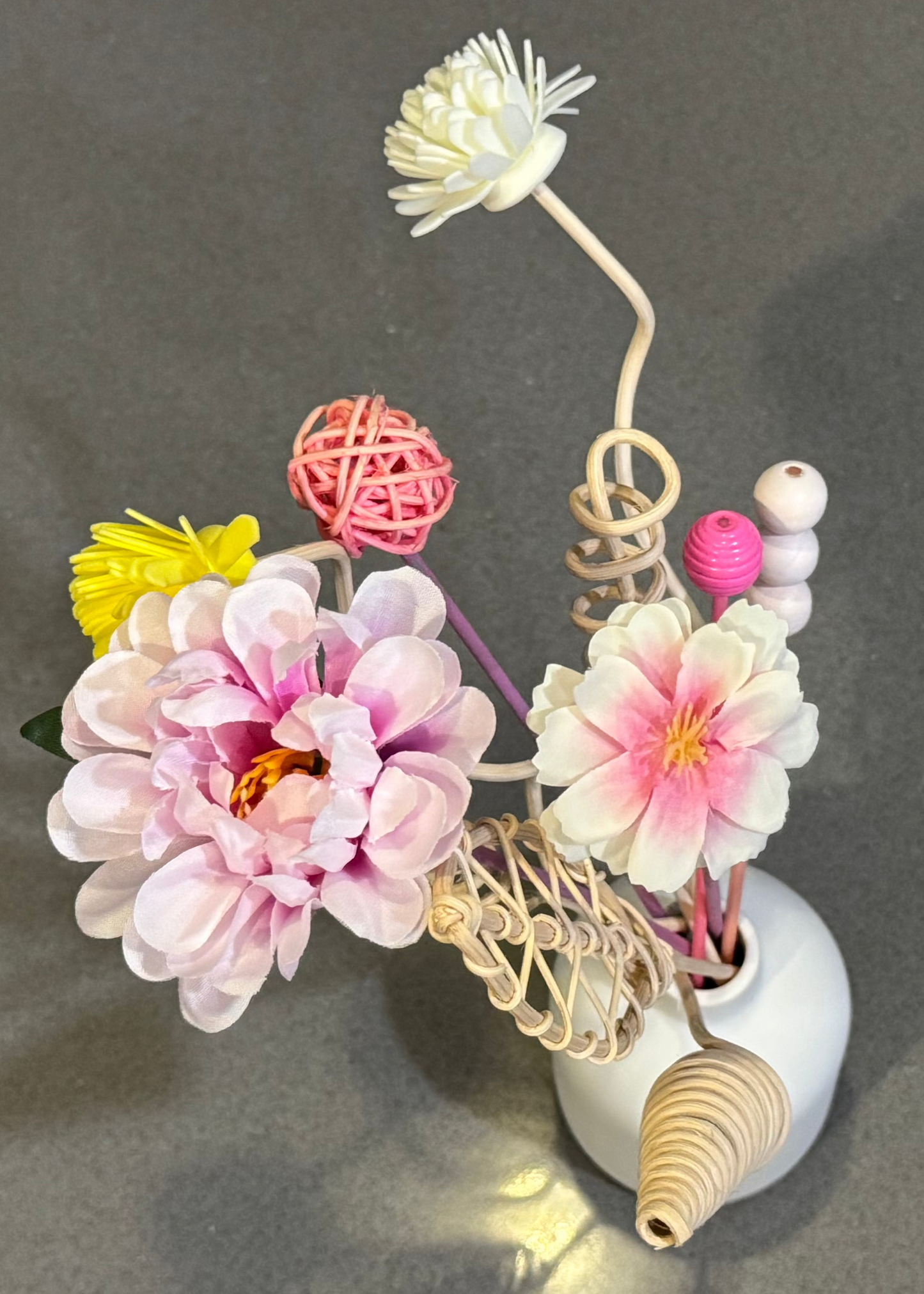 Pink Reed Diffuser Bouquet - Overhead Shot