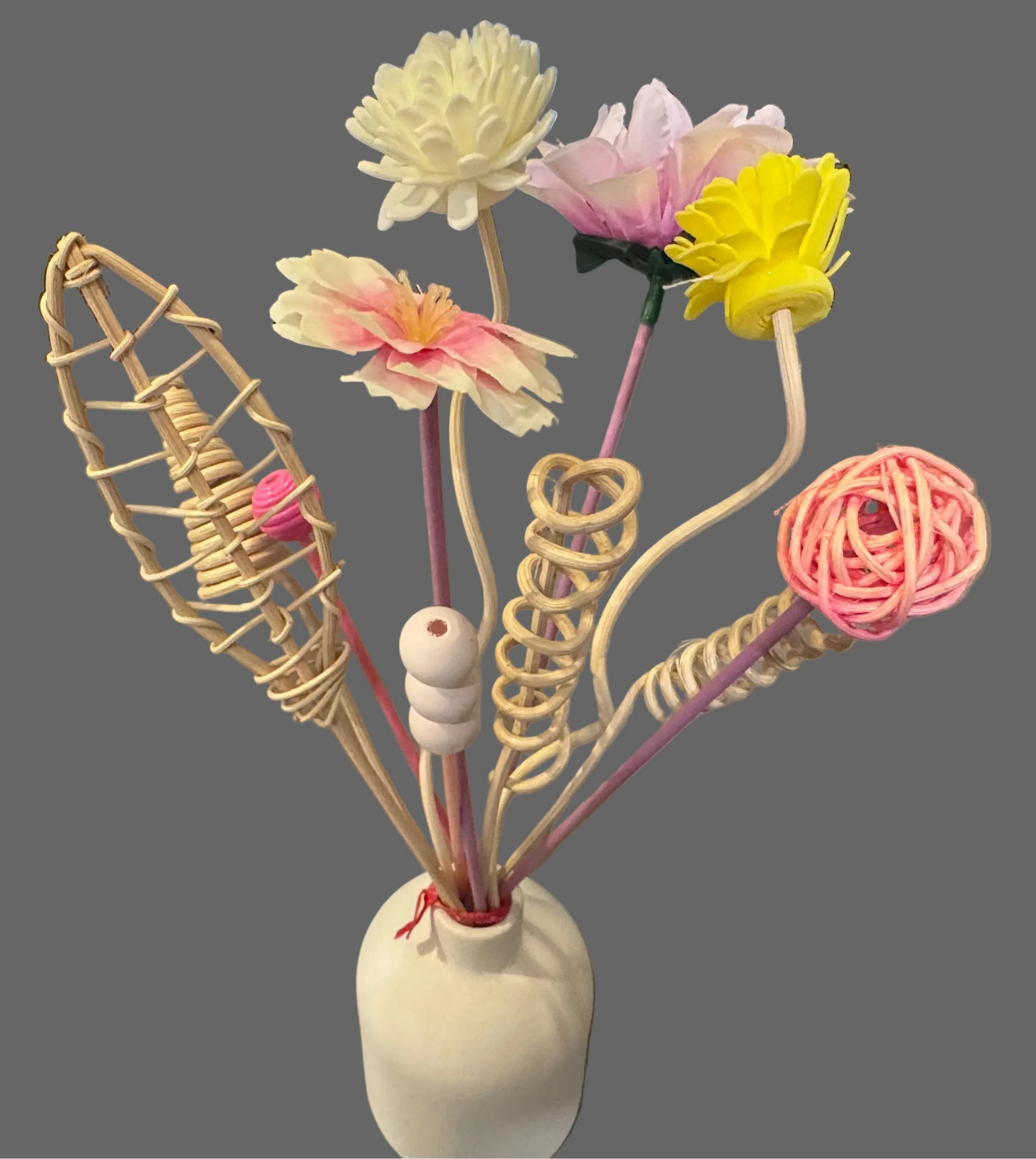 Decorative Pink Floral Reed Diffuser Arrangement