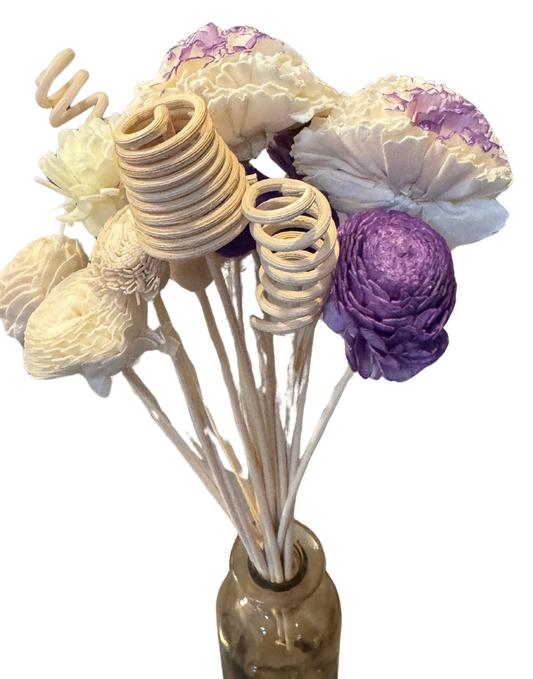 Reed Diffuser Bouquet - Decorative Flower Reed Diffuser Sticks (Purple #2)