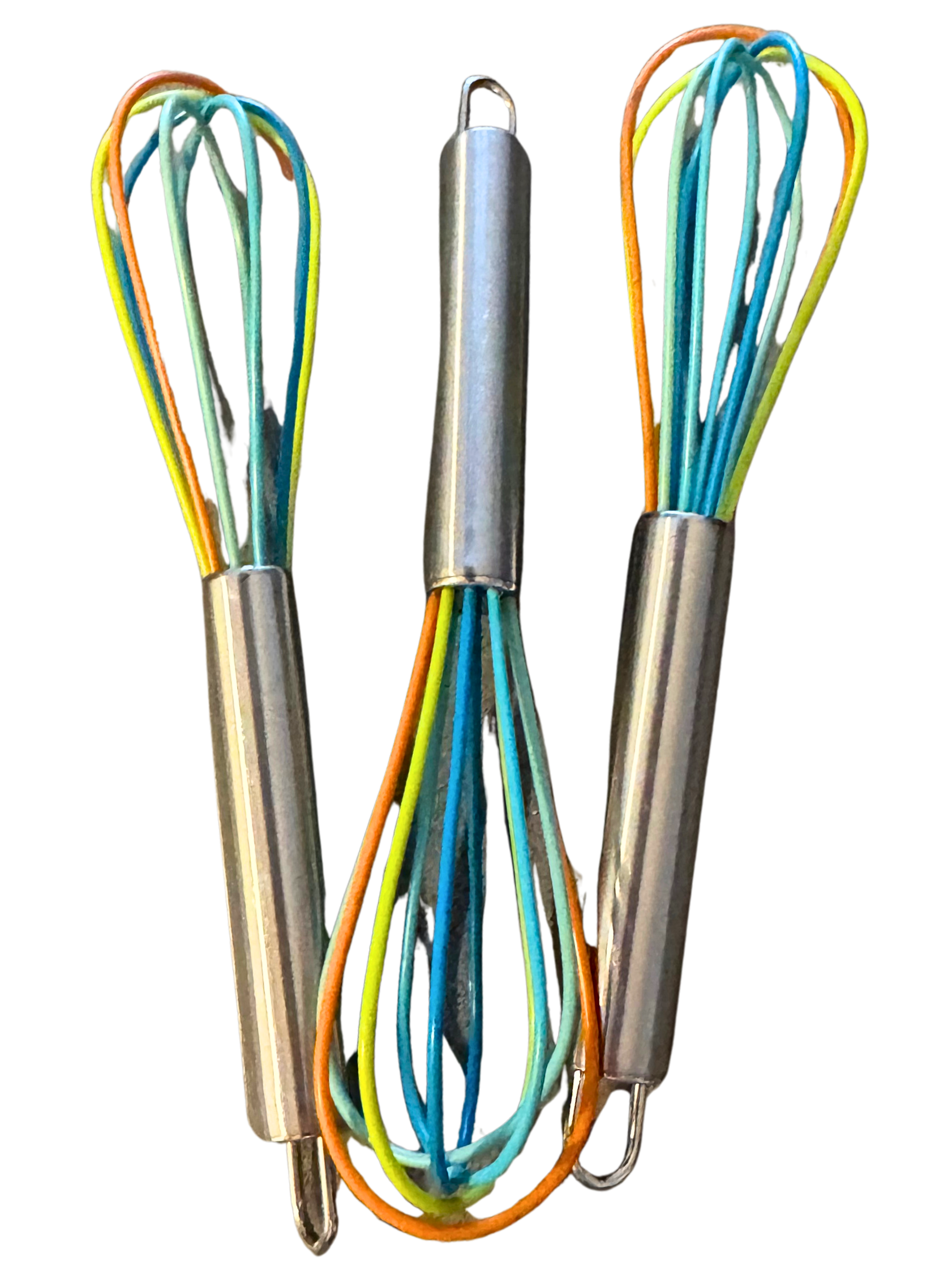 Stainless Steel Whisks with Colorful Silicone Mixing End
