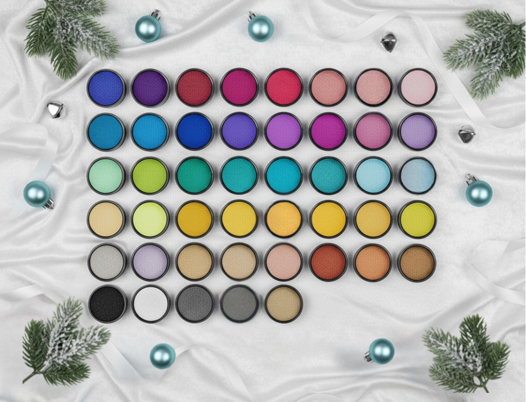 Holiday Edition! Metallic & Holographic Chrome Mirror Powder Set - 42 Ultra Fine Colors