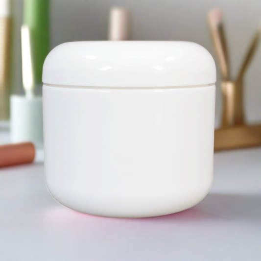 White Cosmetic Jar with Lid - 4oz