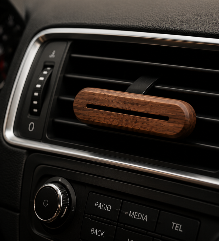 Vent Clip Car Air Freshener - Natural Walnut Woodgrain