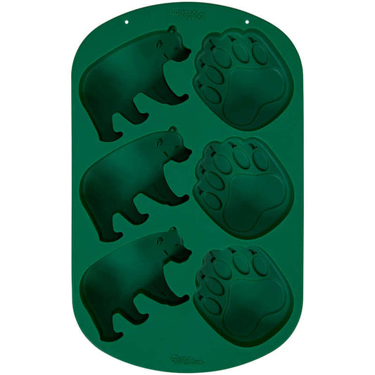 Silicone Soap Mold - Camping Adventure Mold with Bear and Paw Print