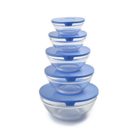 set of 5 nesting glass bowls
