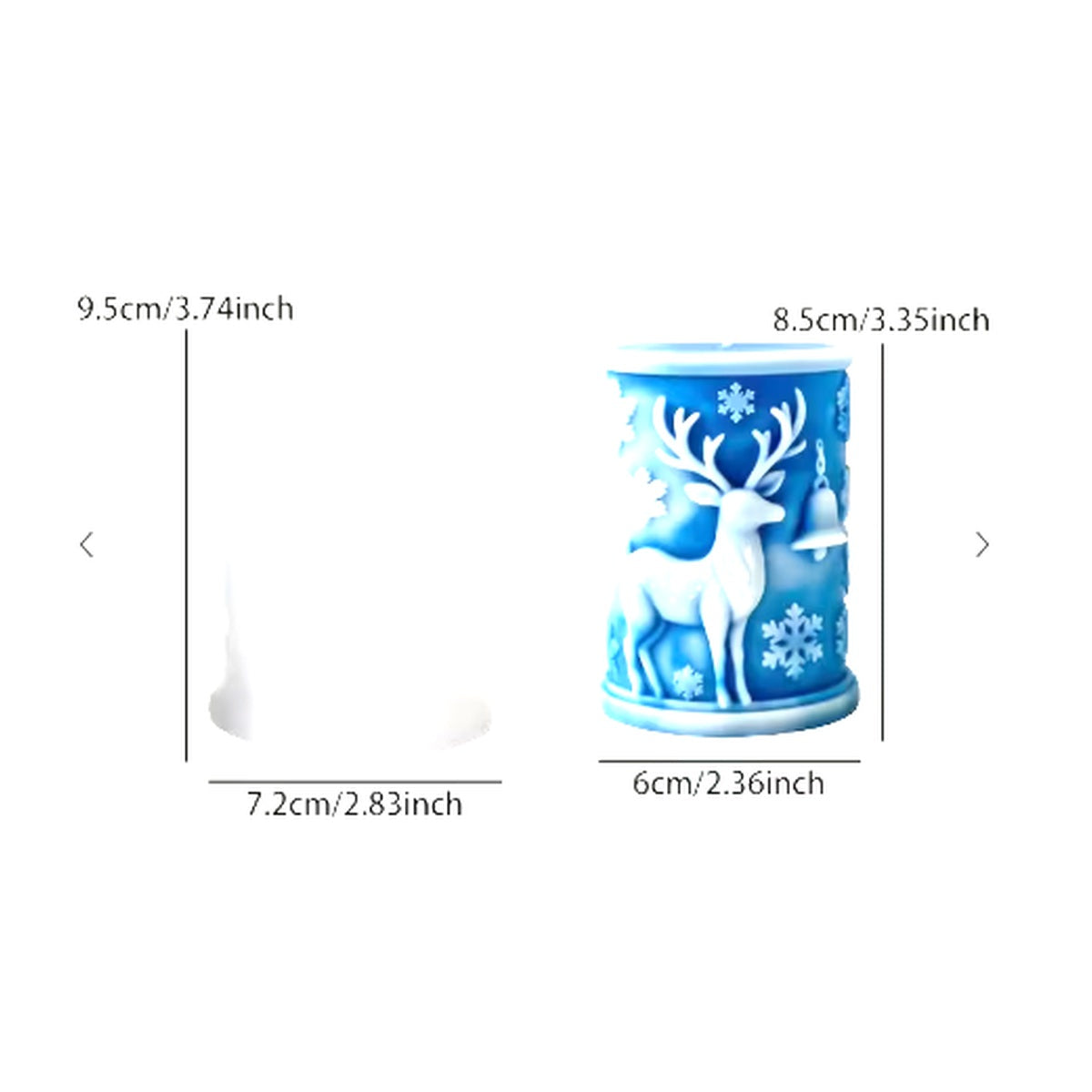 Christmas Reindeer Silicone Candle Mold - 3D Snowflake Pillar